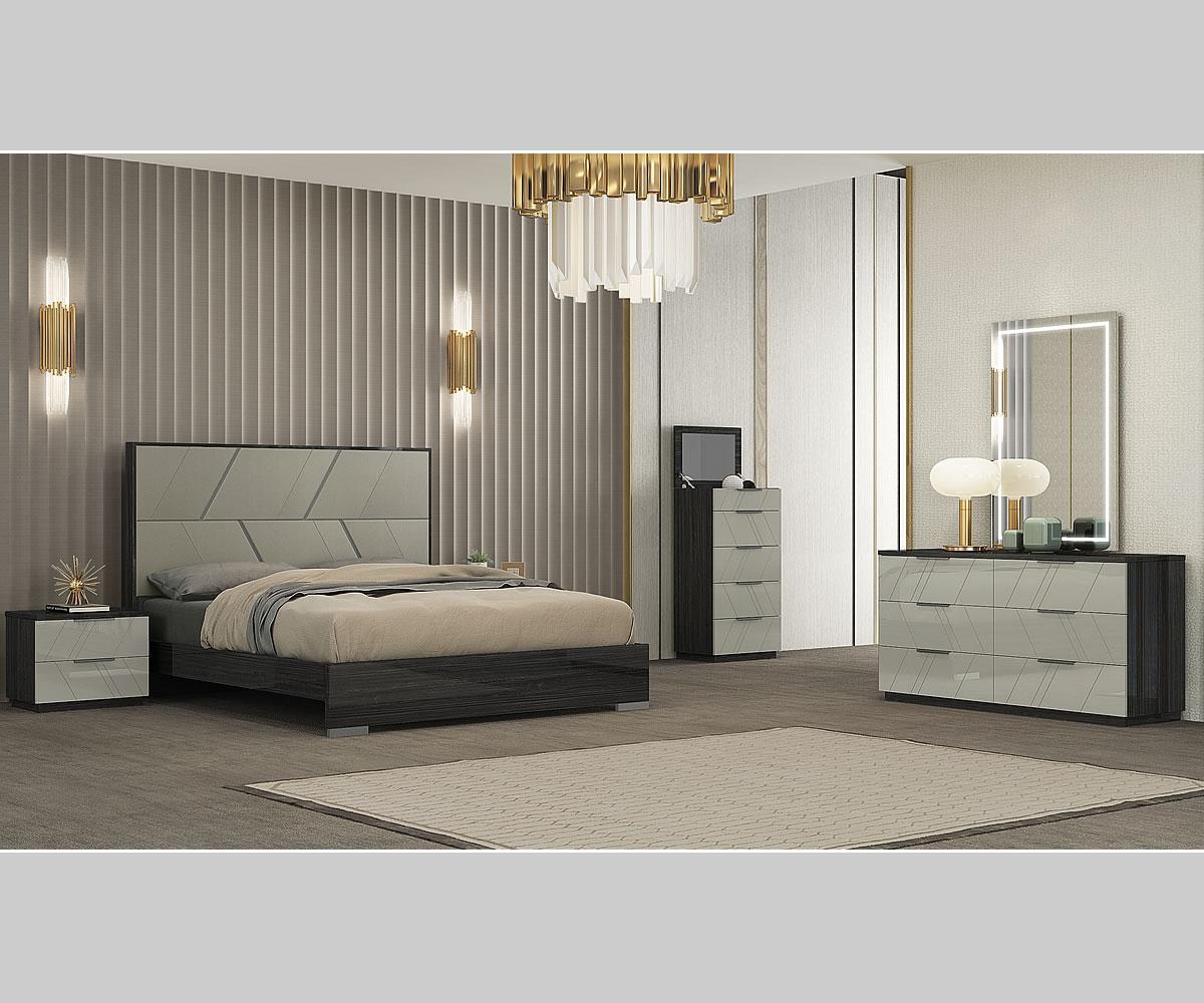 Travis Grey Angley Unique Bed with PU Headboard B157