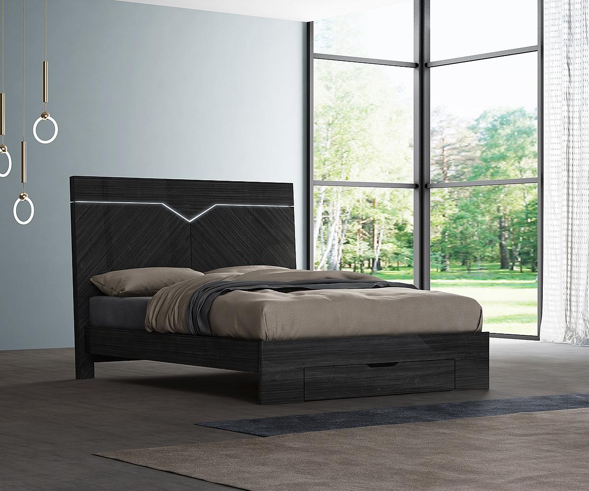 Stark Unique Grey Angley Bed with Storage Drawer B162