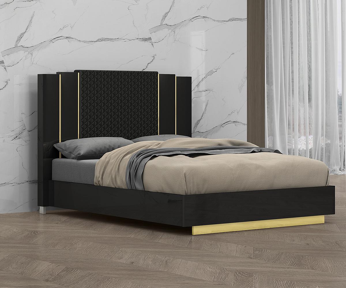 Glamour Lacquer Bedroom Set Black SB809