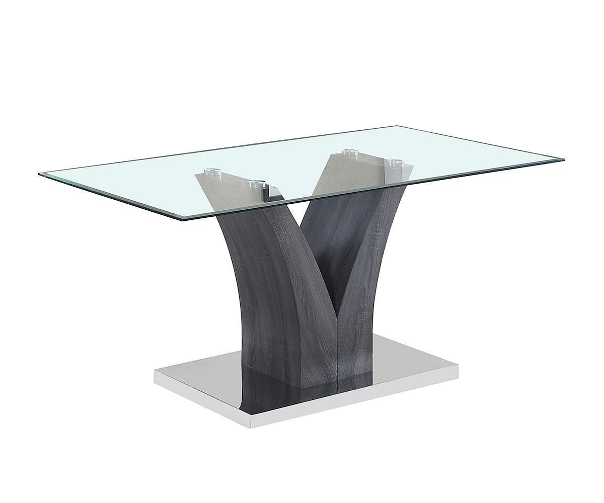 Lorie 5 PC Glass Dining Set Grey 7500