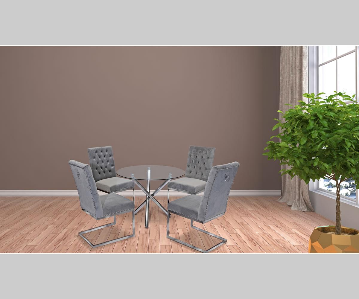 Logan Dining Set Grey MEG811