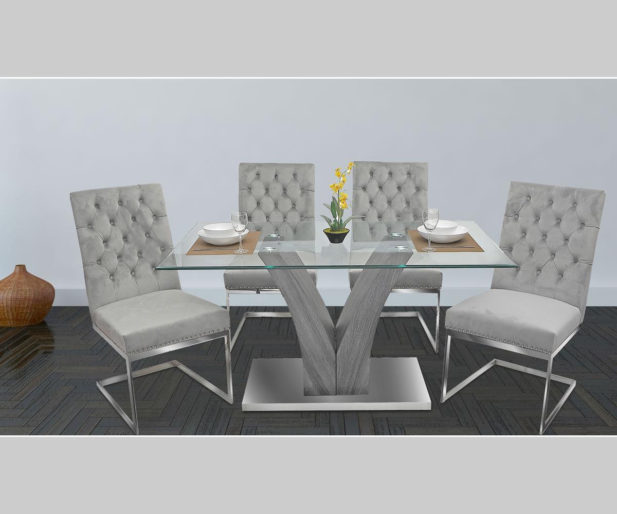 Shelly Dining Set Grey MEG7500