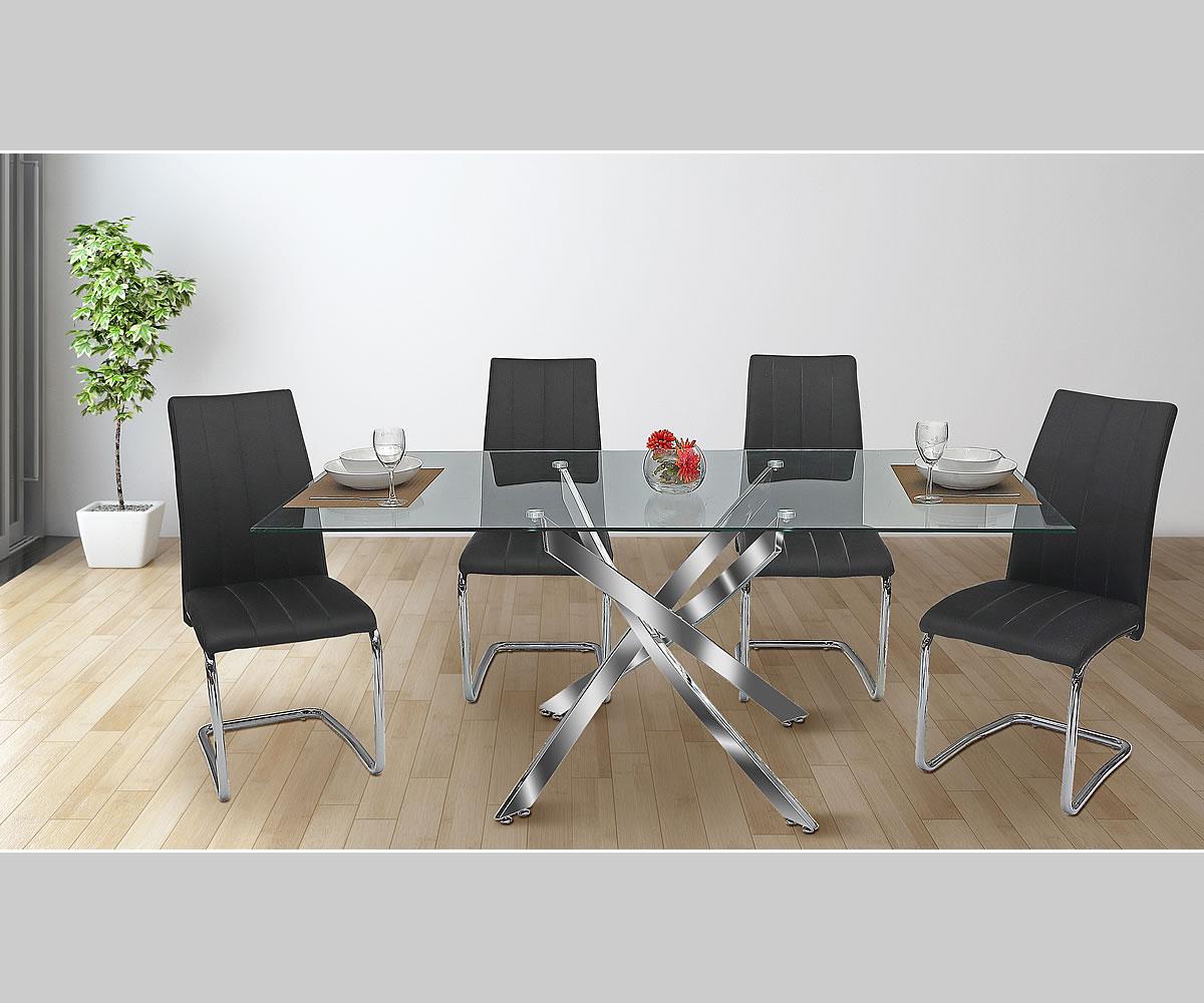 Serra 5 pc Dining Set Black NAPA871