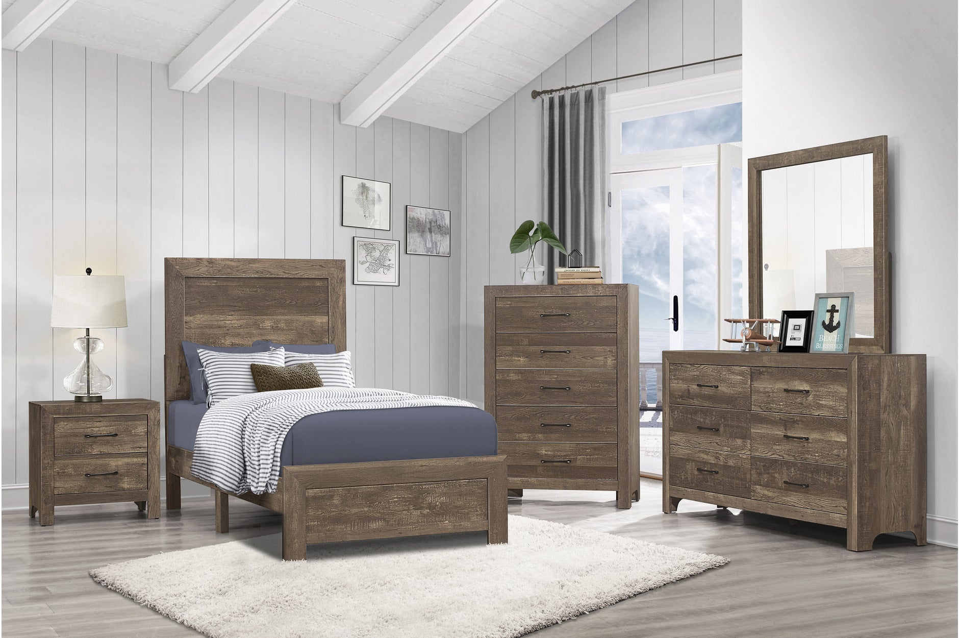 Corbin Rustic Brown Bedroom Set 1534