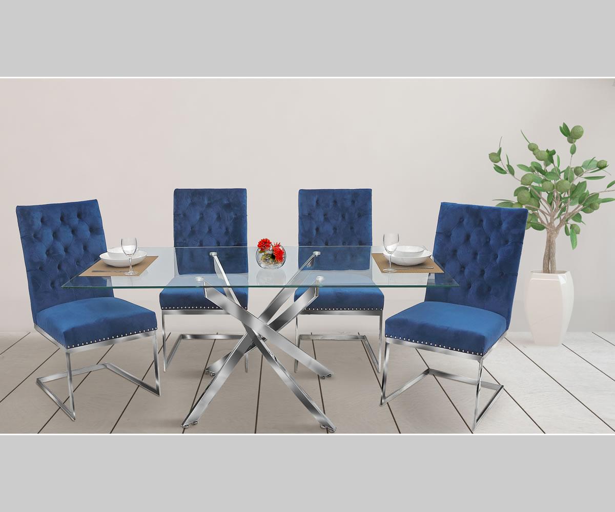 Harly Dining Set Blue MEG871