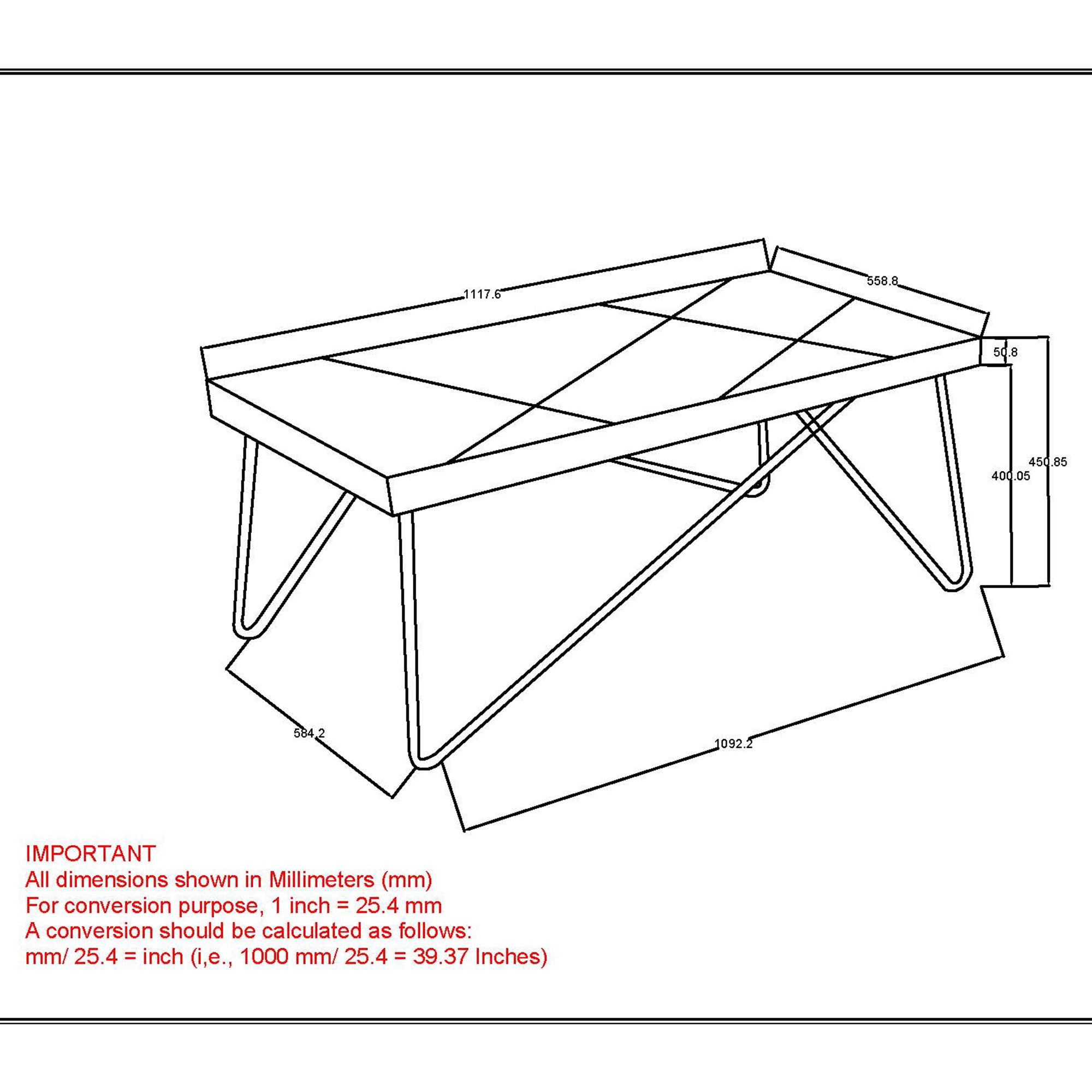 Madox Coffee Table in Natural and Aged Gold 301-527NT