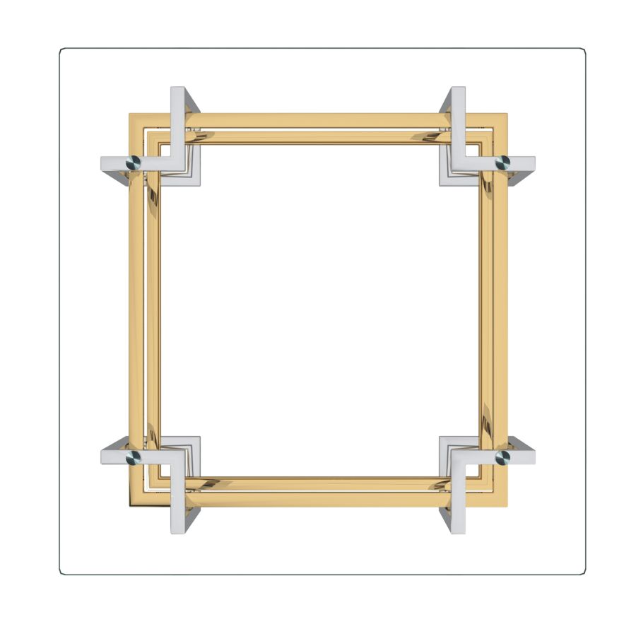 Florina Square Coffee Table in Silver and Gold 301-561SQU