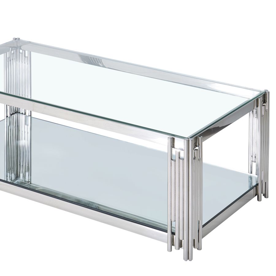 Estrel Rectangular Coffee Table in Silver 301-630CH