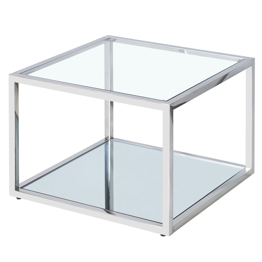 Casini Small Square Coffee Table in Silver 301-632CH_S