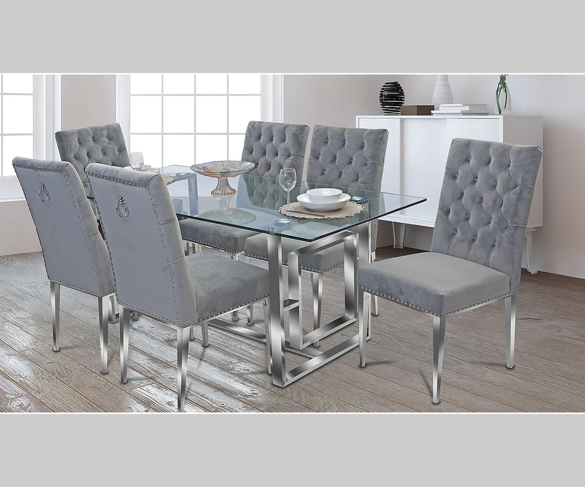 Emery 7pc Dining Set Grey REGDT019