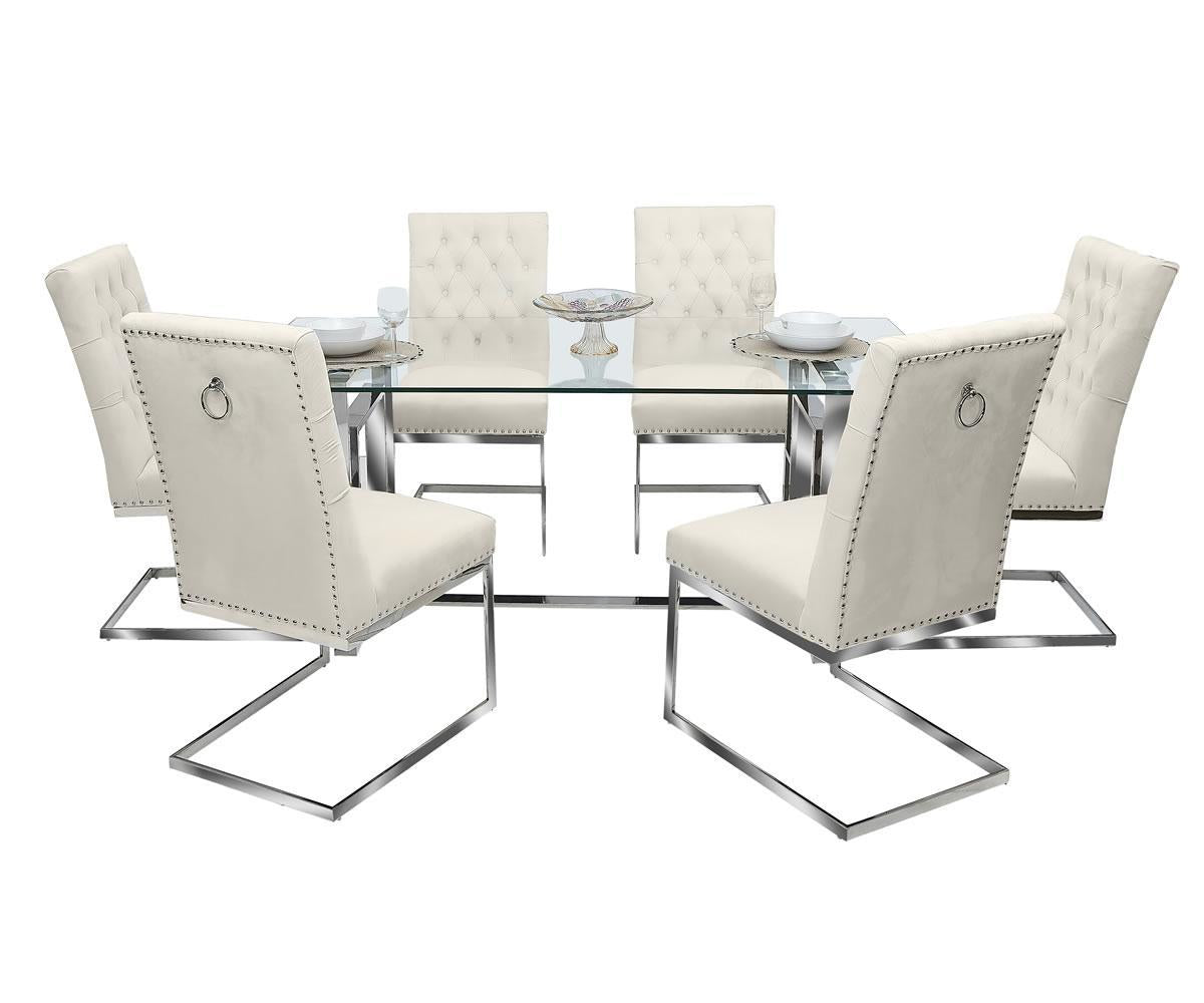 Dahlia 7pc Dining Set Beige MEGDT019