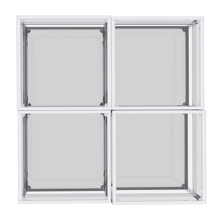 Casini 4pc Multi-Tier Coffee Table Set in Silver 303-632CH-4