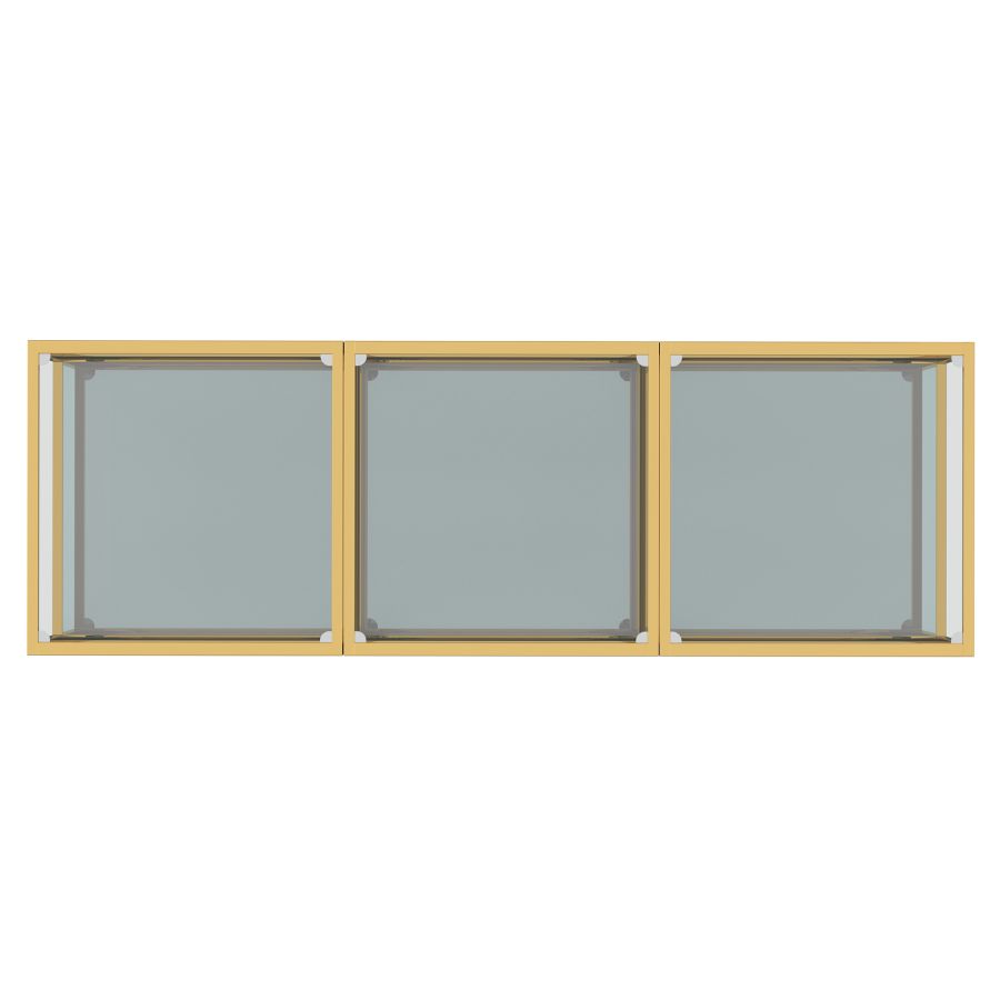 Casini 3pc Multi-Tier Coffee Table Set in Gold 303-632GL-3