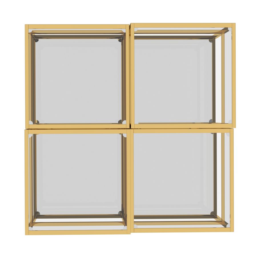 Casini 4pc Multi-Tier Coffee Table Set in Gold 303-632GL-4