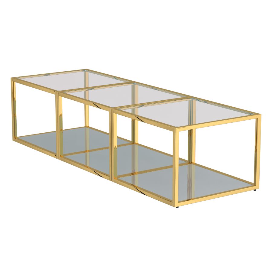 Casini 3pc Small Coffee Table Set in Gold 303-632GL_S