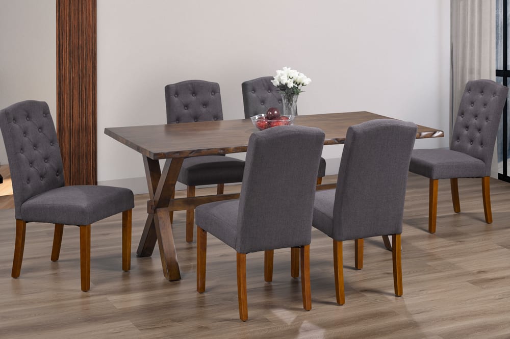 7 Pc Dining Set Charcoal T 3036 / T 256C