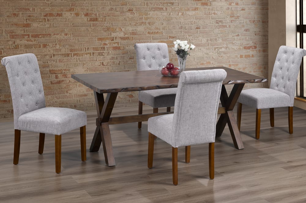 Wooden Dining Table With 4 Chairs Grey T 3038 / T 258