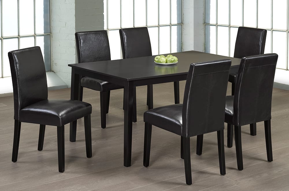 Wooden Espresso 7 Piece Dining Set T-3107 / T248E