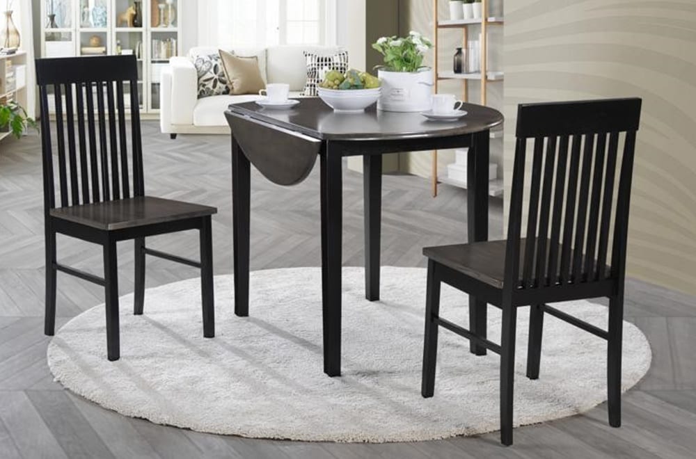 Dual Side Drop Leaf Dining Table With 2 Chairs T 3112
