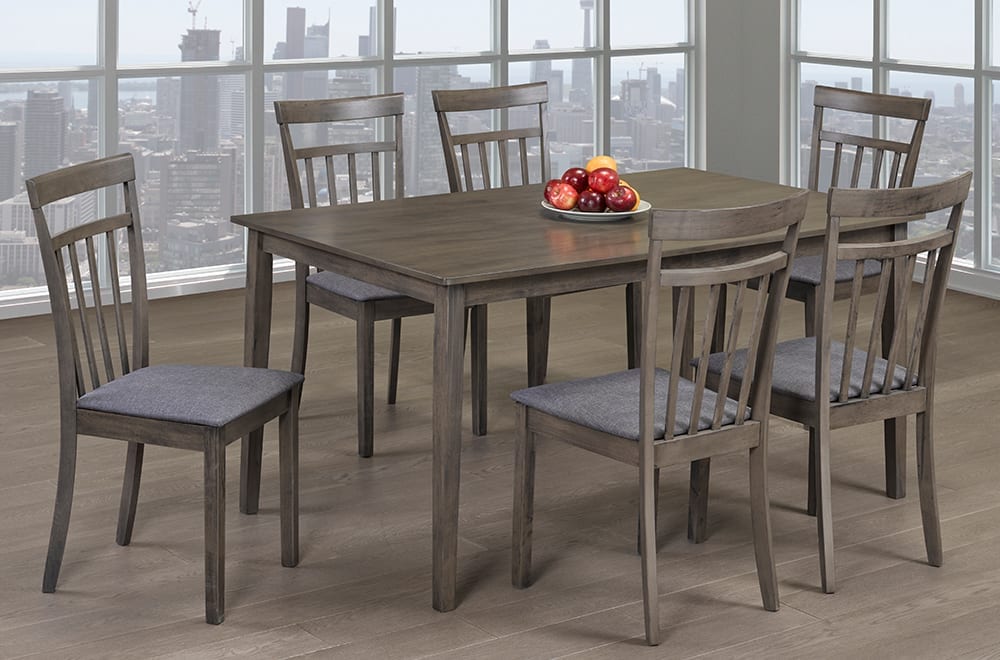 Grey Wooden Dining Table With 6 Chairs T 3117 / T 3115