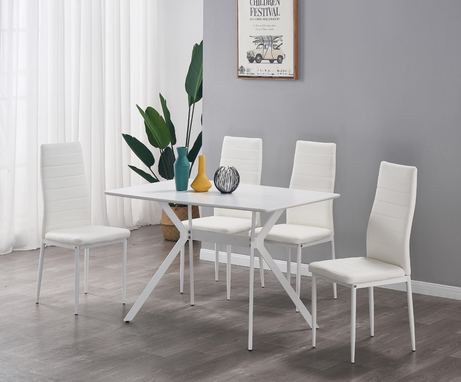 Nash 5PC Dining Set White 9705