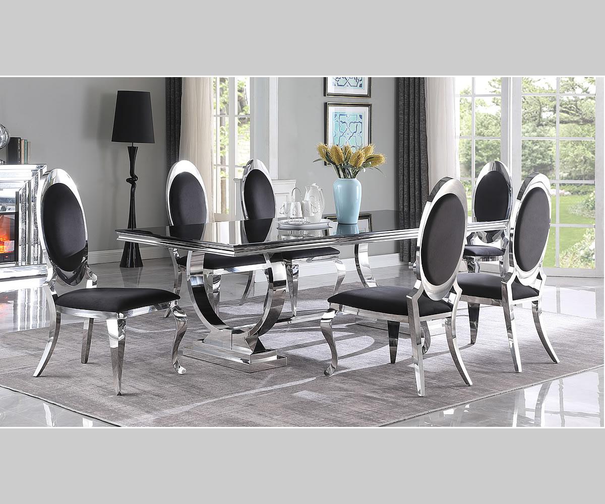 Elara Dining Set Black T-8130