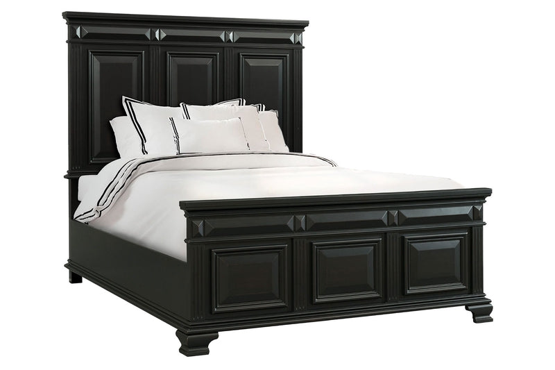 Calloway Panel Bedroom Set in Antique Black - 6 PCS