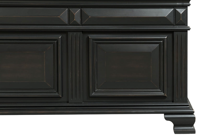 Calloway Panel Bedroom Set in Antique Black - 6 PCS