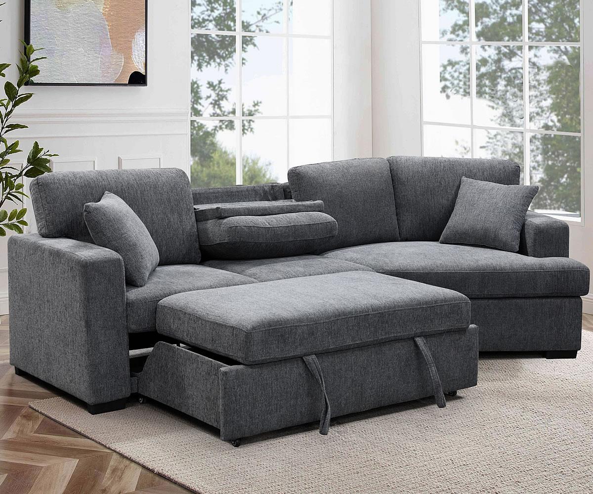 Charles Sectional Pull Out Sofa Bed Grey KF7386