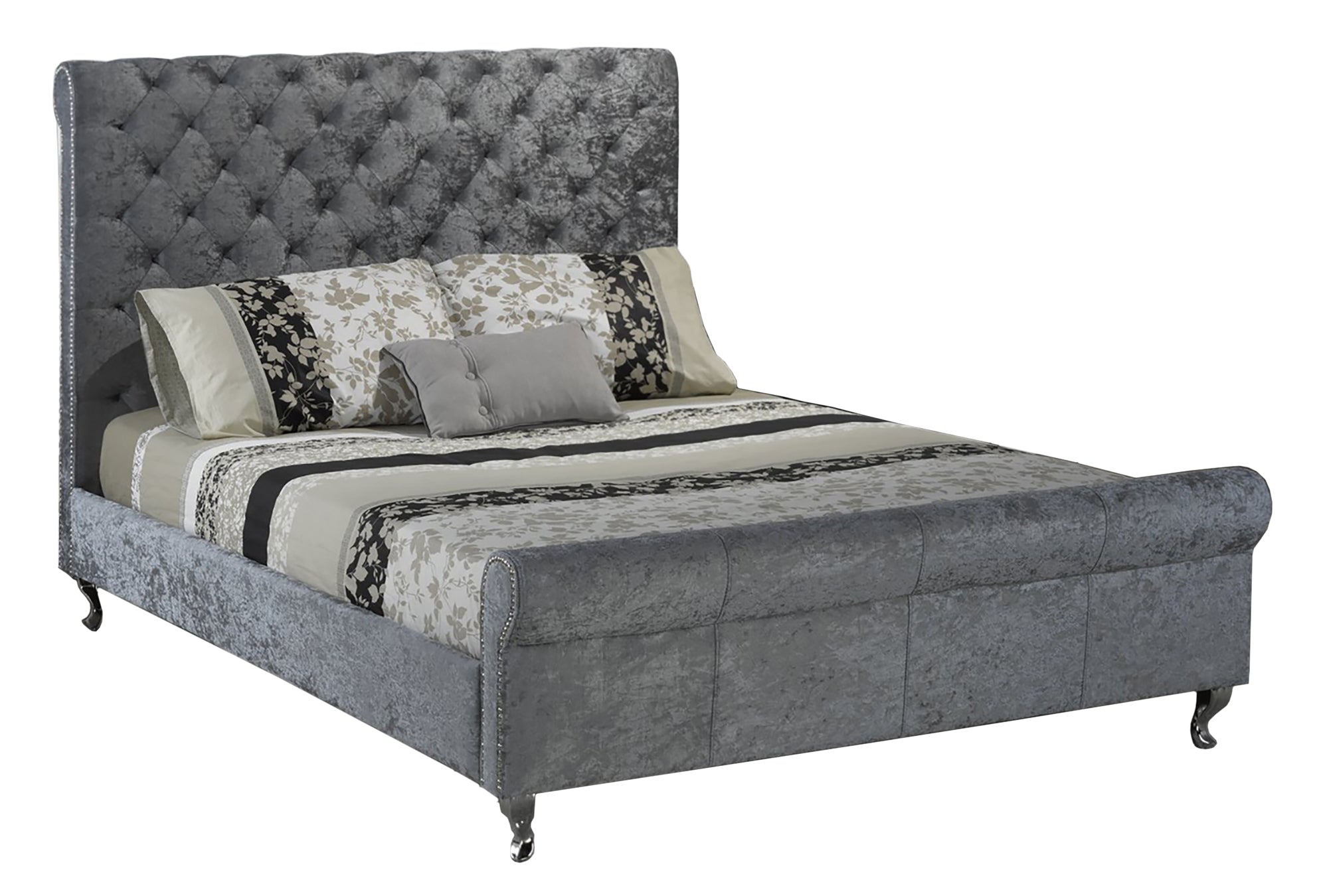 Tufted Full Platform Bed Silver 7316F-SIL
