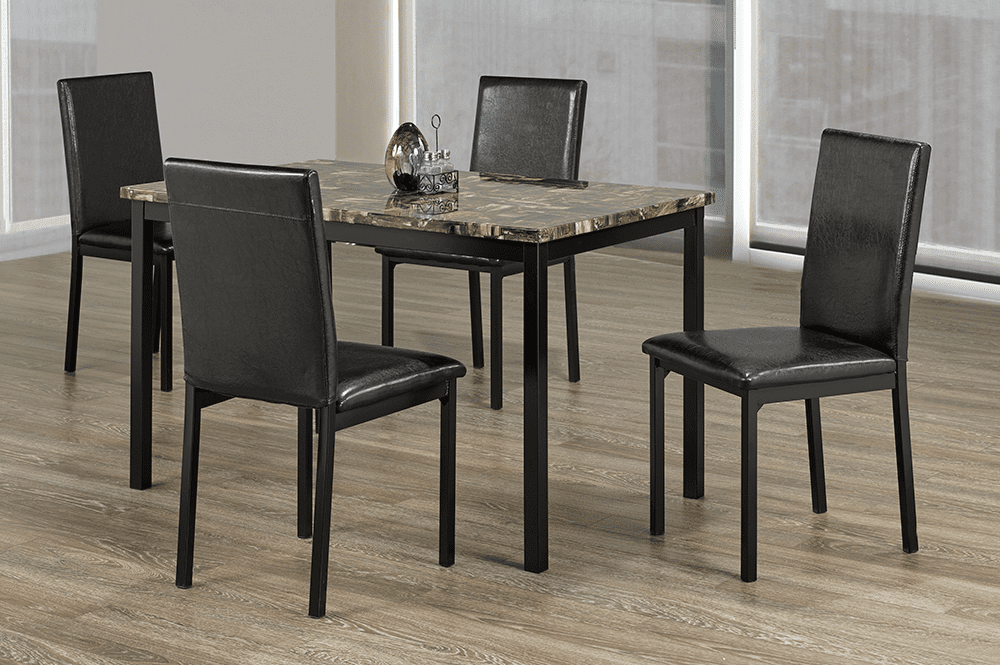Faux Marble Dining Table With 4 Chairs T3200