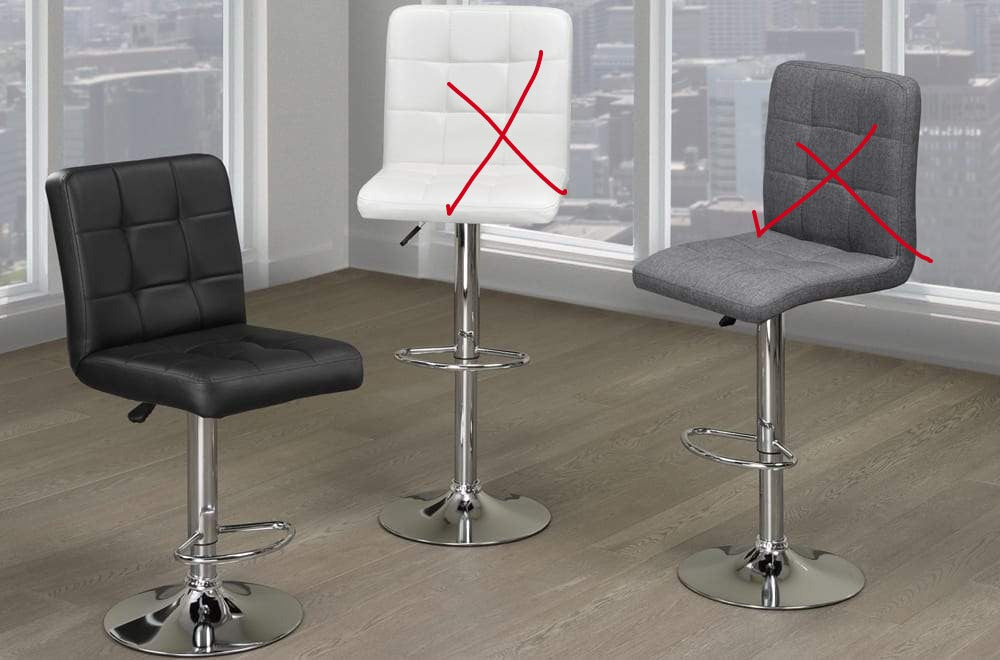 2 Piece Adjustable Bar Stools Black 3270