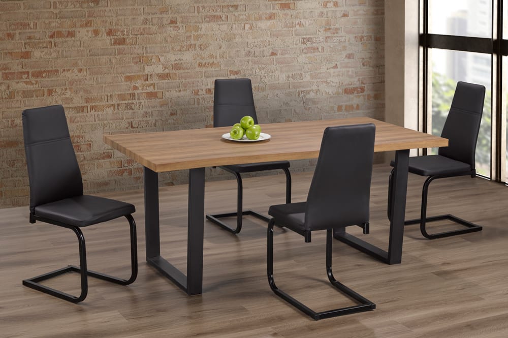 Wooden Dining Set Black 3350 / 210