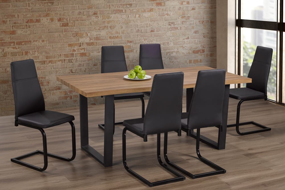 Wooden Dining Set Black 3350 / 210