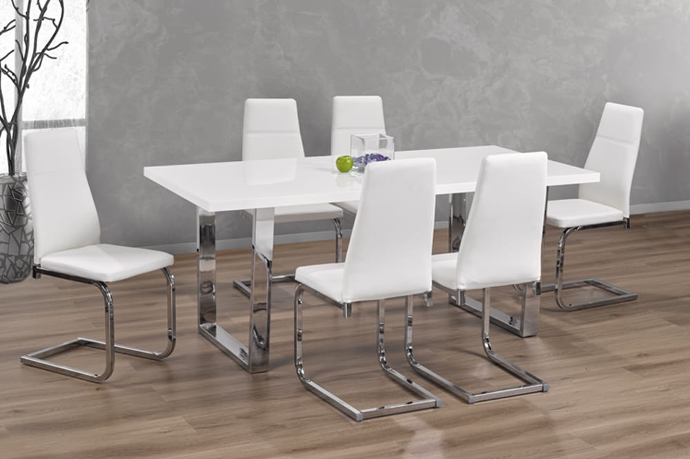 White Dining Table With 4 Chairs 3360/210