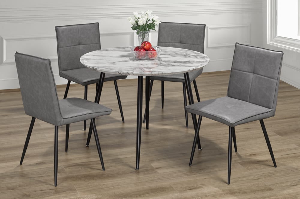 Round Dining Table With 4 Chairs Grey 3485 / 282