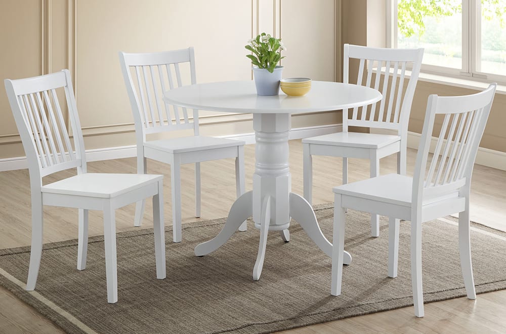 Round Pedestal Table With 4 Chairs White T 3815/3816