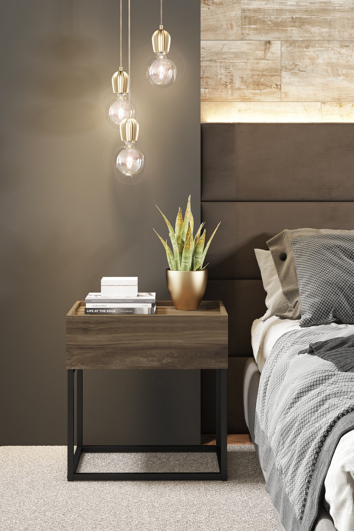 Black Matte Night Stand 1343