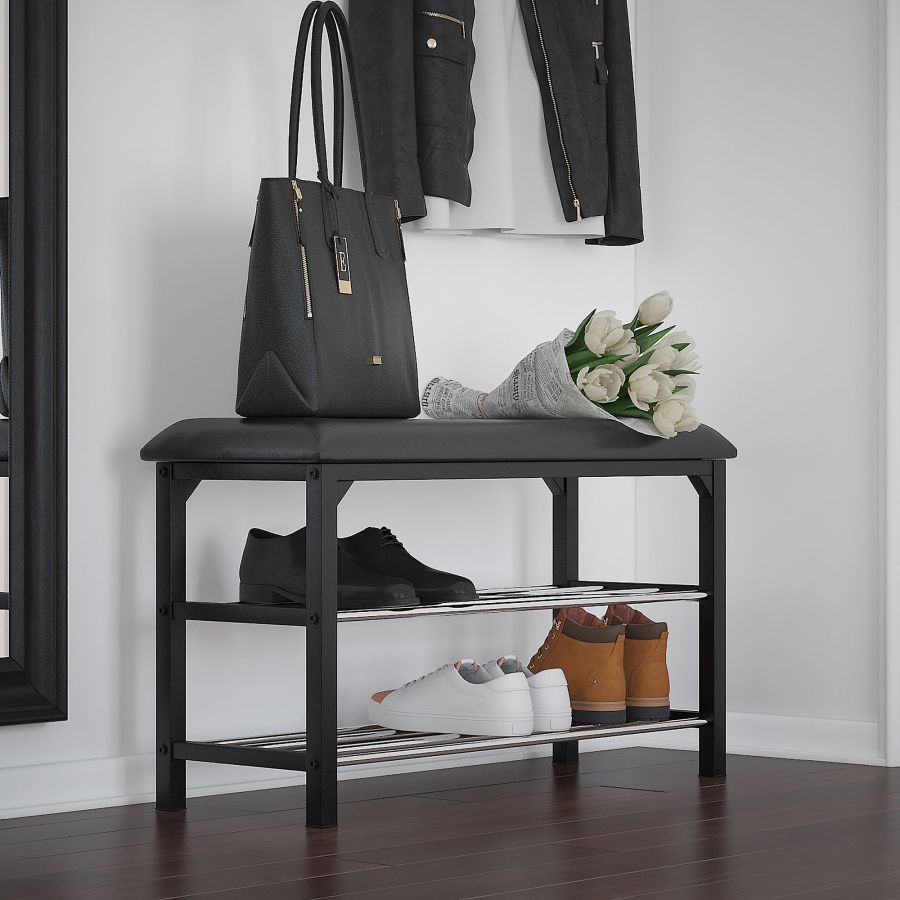 Foster 2-Tier Bench in Black 401-095BK