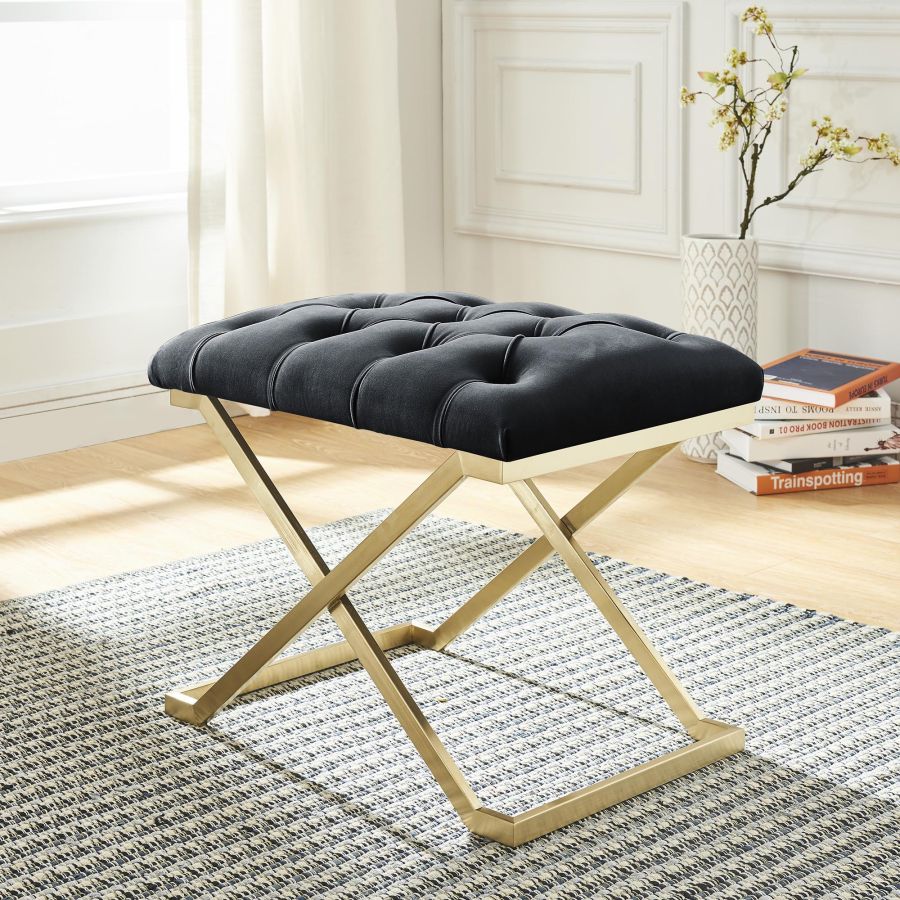 Rada Bench in Black/Gold 401-404BK
