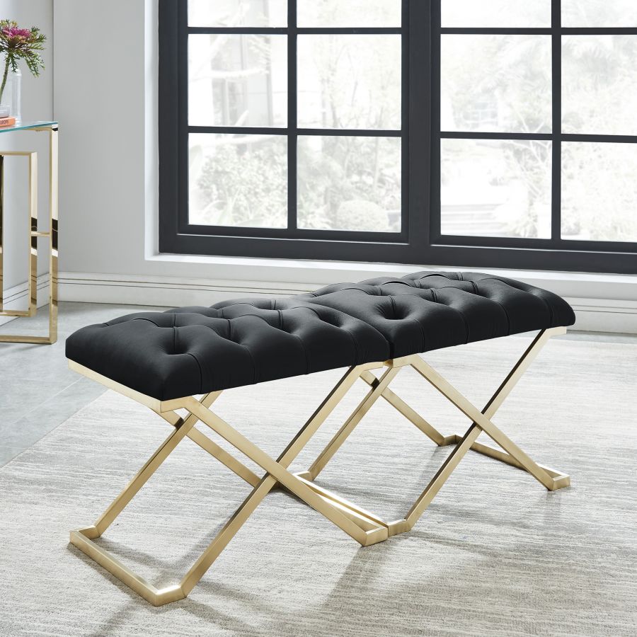 Rada Bench in Black/Gold 401-404BK