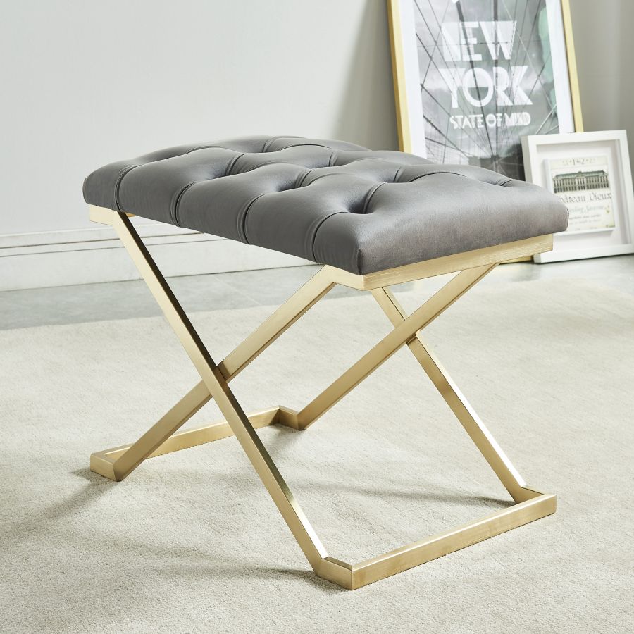 Rada Bench in Grey/Gold 401-404GY