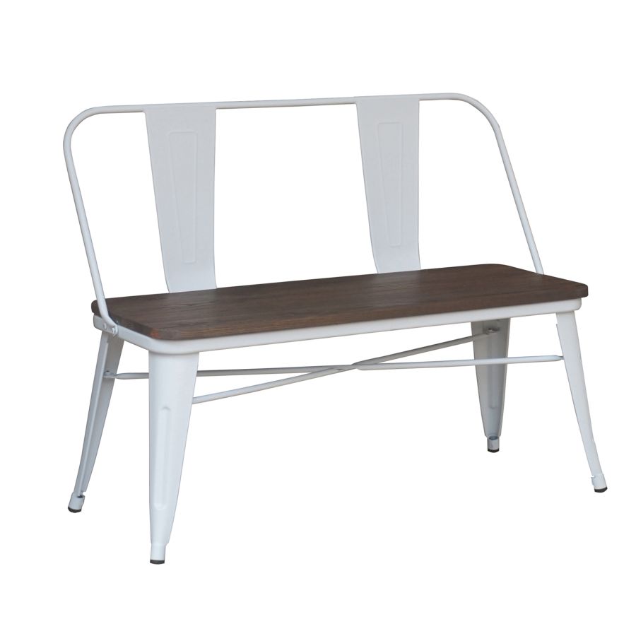 Modus Bench with Back in White
