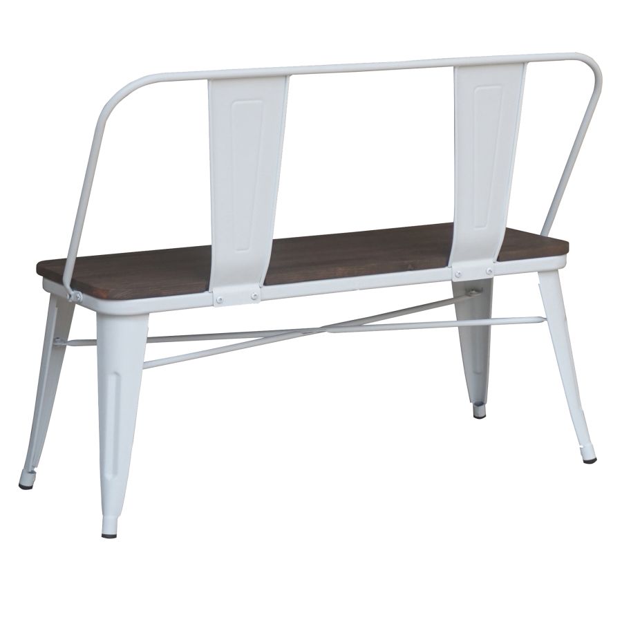 Modus Bench with Back in White