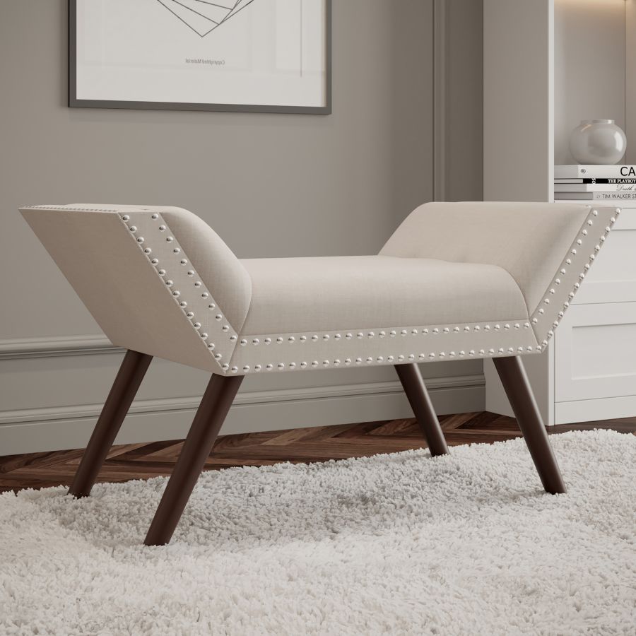 Lana Bench in Beige and Black 401-950BG