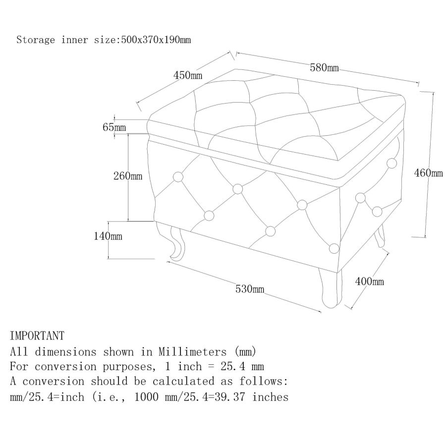 Monique Square Storage Ottoman in Blush Pink 402-130SM-BSH