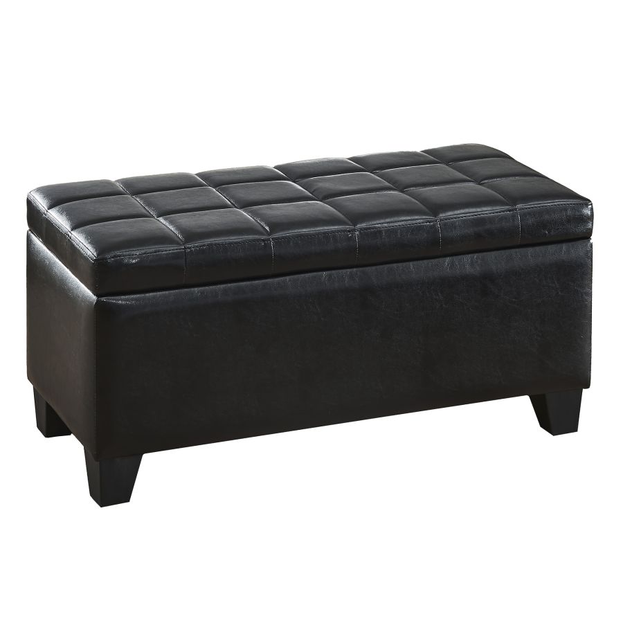 Winston Rectangular Storage Ottoman in Black 402-257BK