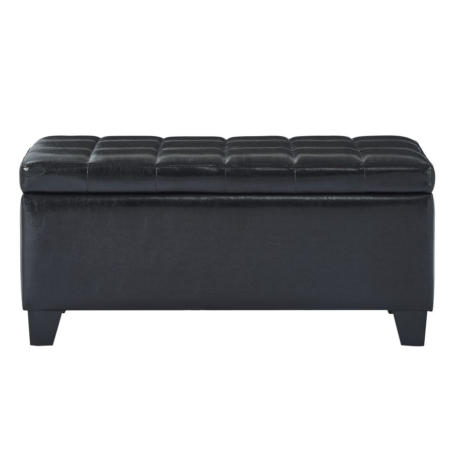 Winston Rectangular Storage Ottoman in Black 402-257BK