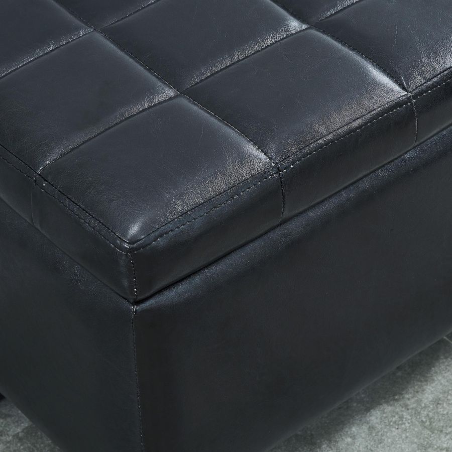 Winston Rectangular Storage Ottoman in Black 402-257BK