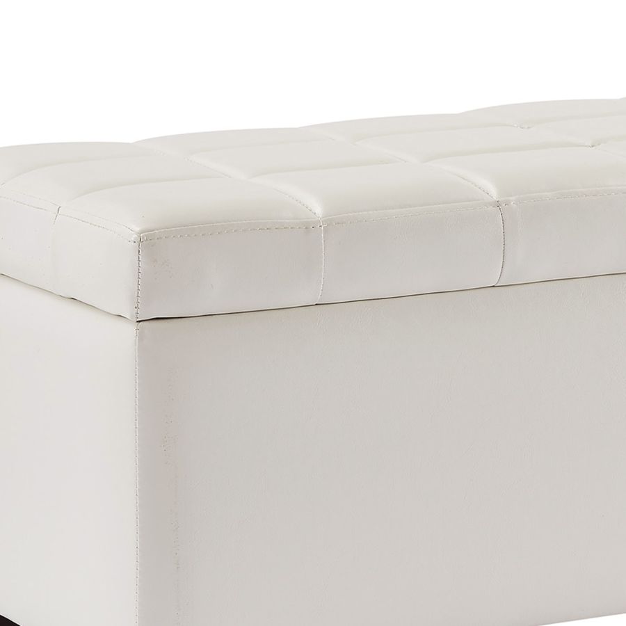 Winston Rectangular Storage Ottoman in White 402-257WT
